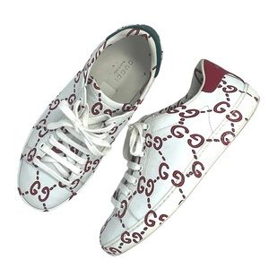Gucci Ace Apollo GG Ghost Monogram White Leather Sneakers